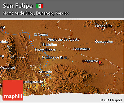 Physical Panoramic Map of San Felipe