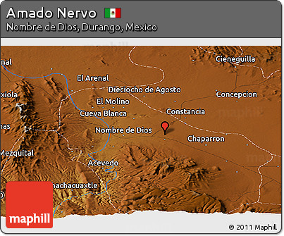 Physical Panoramic Map of Amado Nervo