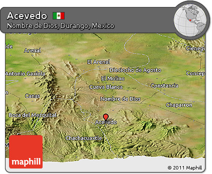 Satellite Panoramic Map of Acevedo