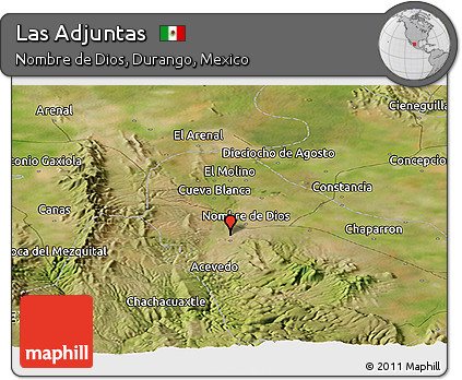 Satellite Panoramic Map of Las Adjuntas