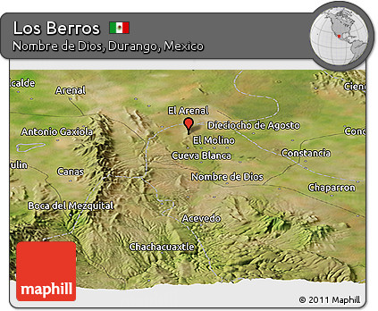 Satellite Panoramic Map of Los Berros
