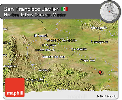Satellite Panoramic Map of San Francisco Javier