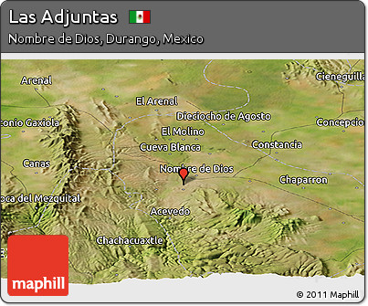 Satellite Panoramic Map of Las Adjuntas