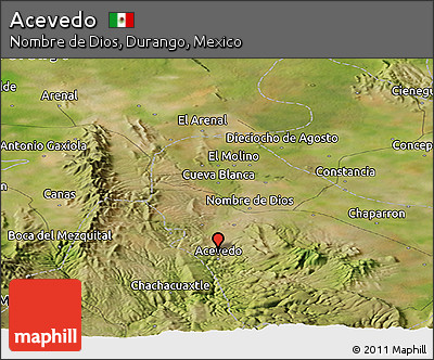 Satellite Panoramic Map of Acevedo