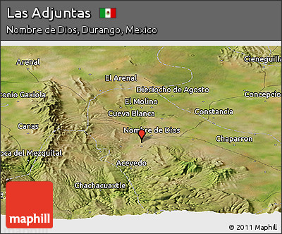 Satellite Panoramic Map of Las Adjuntas