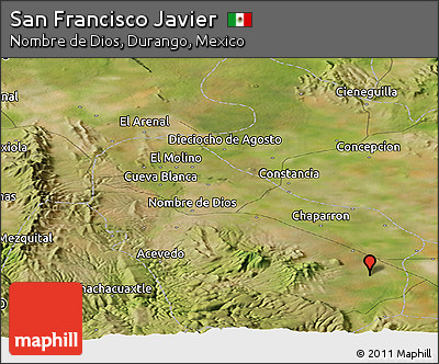 Satellite Panoramic Map of San Francisco Javier