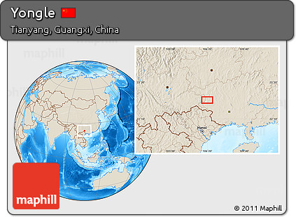 Shaded Relief Location Map of Yongle