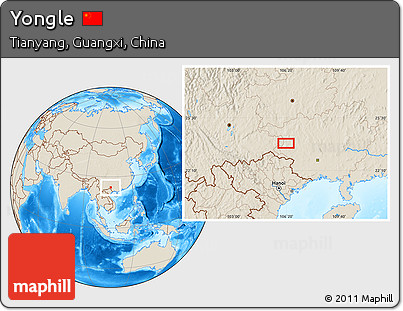 Shaded Relief Location Map of Yongle