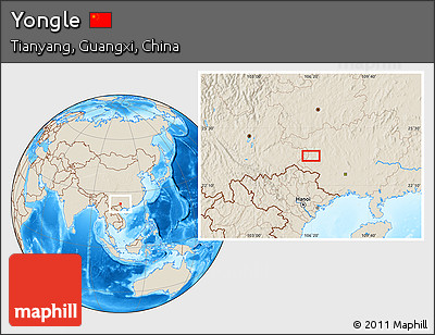 Shaded Relief Location Map of Yongle