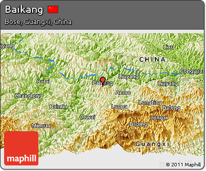 Physical Panoramic Map of Baikang