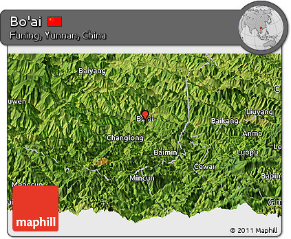 Satellite Panoramic Map of Bo'ai