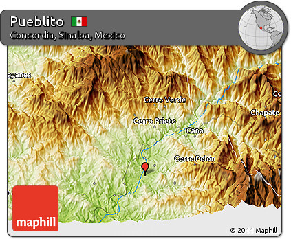 Physical 3D Map of Pueblito