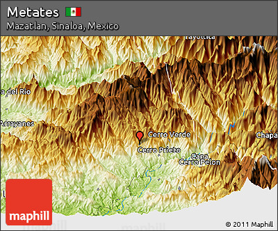 Physical Panoramic Map of Metates