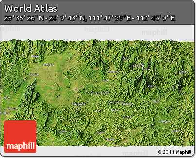 Satellite 3D Map of the Area around 23° 53' 5" N, 112° 16' 30" E