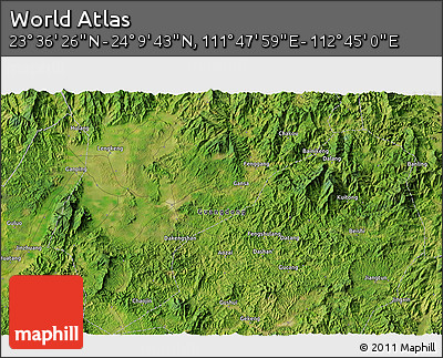 Satellite 3D Map of the Area around 23° 53' 5" N, 112° 16' 30" E