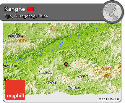 Physical Panoramic Map of Kanghe