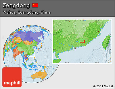 Political Location Map of Zengdong