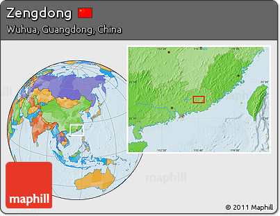 Political Location Map of Zengdong
