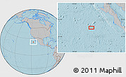 Gray Location Map of the area around 23° 53' 5" N, 116° 22' 30" W, hill shading