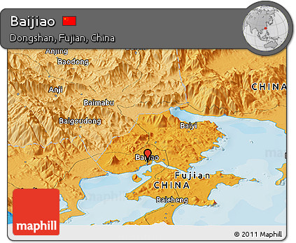 Political Panoramic Map of Baijiao