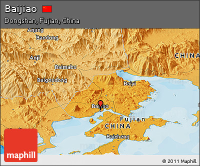 Political Panoramic Map of Baijiao