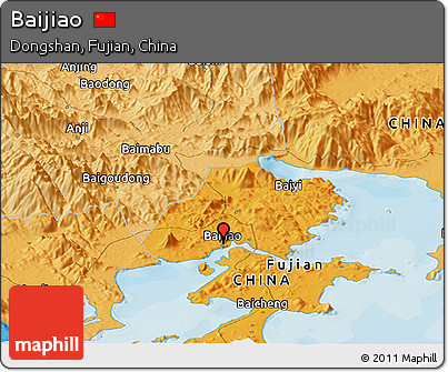 Political Panoramic Map of Baijiao