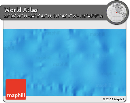 Shaded Relief 3D Map of the Area around 23° 53' 5" N, 117° 13' 29" W