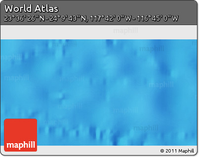 Shaded Relief 3D Map of the Area around 23° 53' 5" N, 117° 13' 29" W