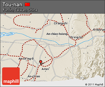 Shaded Relief 3D Map of Tou-nan