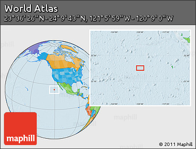 Political Location Map of the Area around 23° 53' 5" N, 120° 37' 30" W