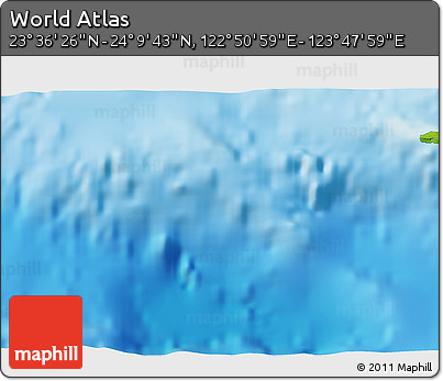Physical 3D Map of the Area around 23° 53' 5" N, 123° 19' 29" E