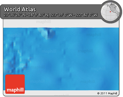 Physical 3D Map of the Area around 23° 53' 5" N, 123° 10' 30" W