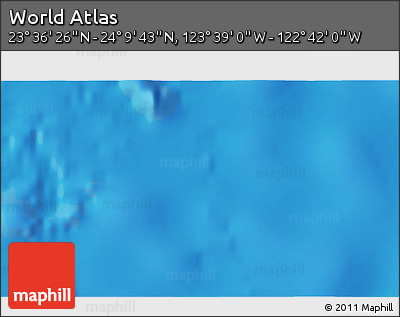 Physical 3D Map of the Area around 23° 53' 5" N, 123° 10' 30" W