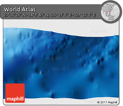 Physical 3D Map of the Area around 23° 53' 5" N, 126° 43' 29" E