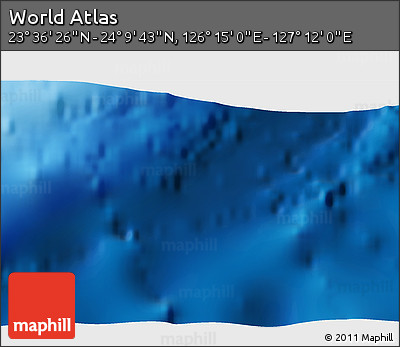 Physical 3D Map of the Area around 23° 53' 5" N, 126° 43' 29" E