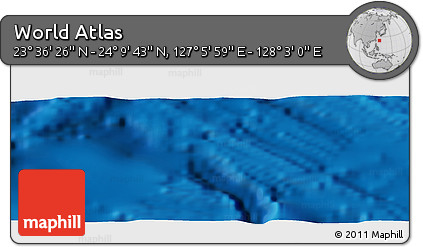 Physical Panoramic Map of the Area around 23° 53' 5" N, 127° 34' 30" E