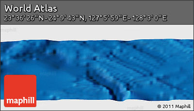 Physical Panoramic Map of the Area around 23° 53' 5" N, 127° 34' 30" E