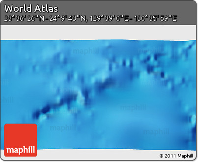 Physical 3D Map of the Area around 23° 53' 5" N, 130° 7' 30" E