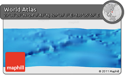 Physical Panoramic Map of the Area around 23° 53' 5" N, 130° 7' 30" E