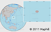 Gray Location Map of the area around 23° 53' 5" N, 136° 55' 30" E
