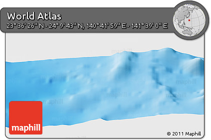 Physical Panoramic Map of the Area around 23° 53' 5" N, 141° 10' 30" E