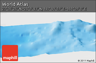 Physical Panoramic Map of the Area around 23° 53' 5" N, 141° 10' 30" E