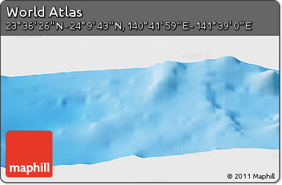 Physical Panoramic Map of the Area around 23° 53' 5" N, 141° 10' 30" E