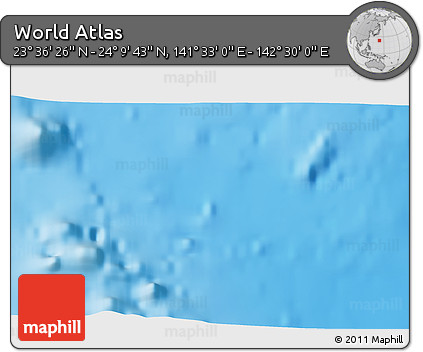 Physical 3D Map of the Area around 23° 53' 5" N, 142° 1' 30" E
