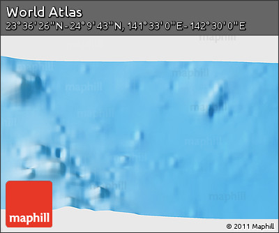 Physical 3D Map of the Area around 23° 53' 5" N, 142° 1' 30" E