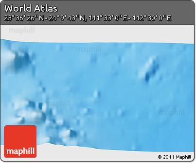 Physical 3D Map of the Area around 23° 53' 5" N, 142° 1' 30" E