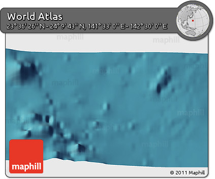 Satellite 3D Map of the Area around 23° 53' 5" N, 142° 1' 30" E