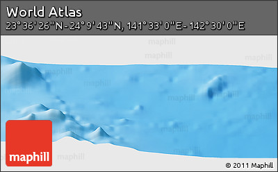 Physical Panoramic Map of the Area around 23° 53' 5" N, 142° 1' 30" E