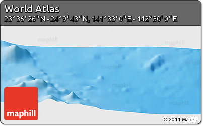 Physical Panoramic Map of the Area around 23° 53' 5" N, 142° 1' 30" E