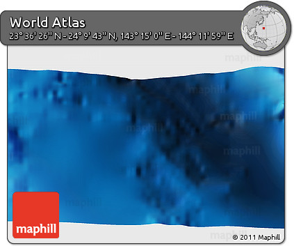Physical 3D Map of the Area around 23° 53' 5" N, 143° 43' 29" E